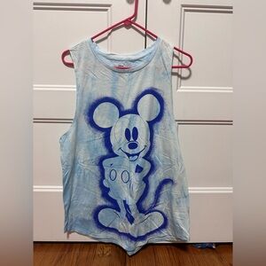 Disney Blue Mickey Mouse Juniors Tie-Dye Tank Top - NWT